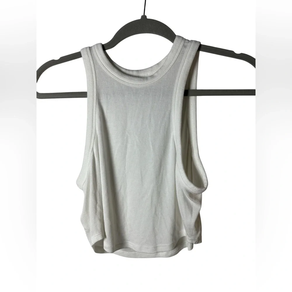 Lululemon Hold Tight Crop Tank Top White Ribbed Size 4 / Small - Picture 3 of 7
